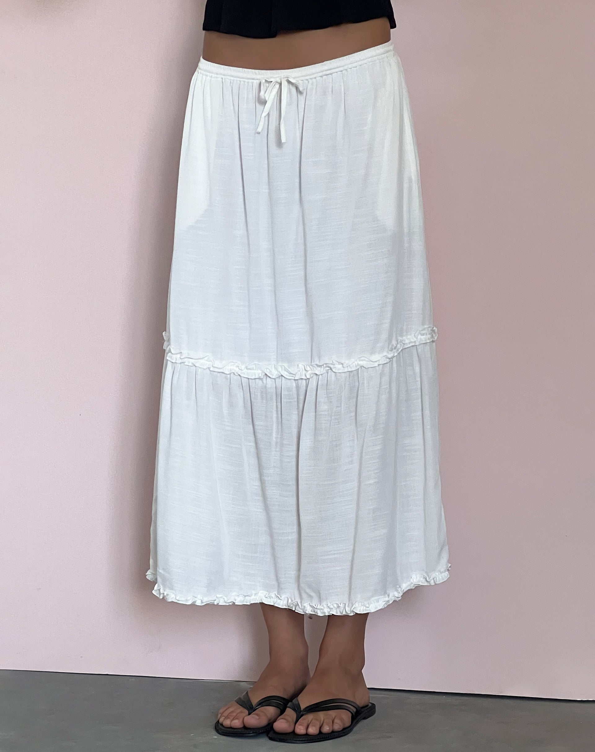 Image of Iyana Midi Skirt in Off White