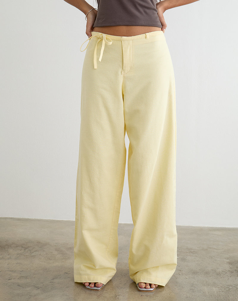 Curisa Trouser with Side Tie in Lemon