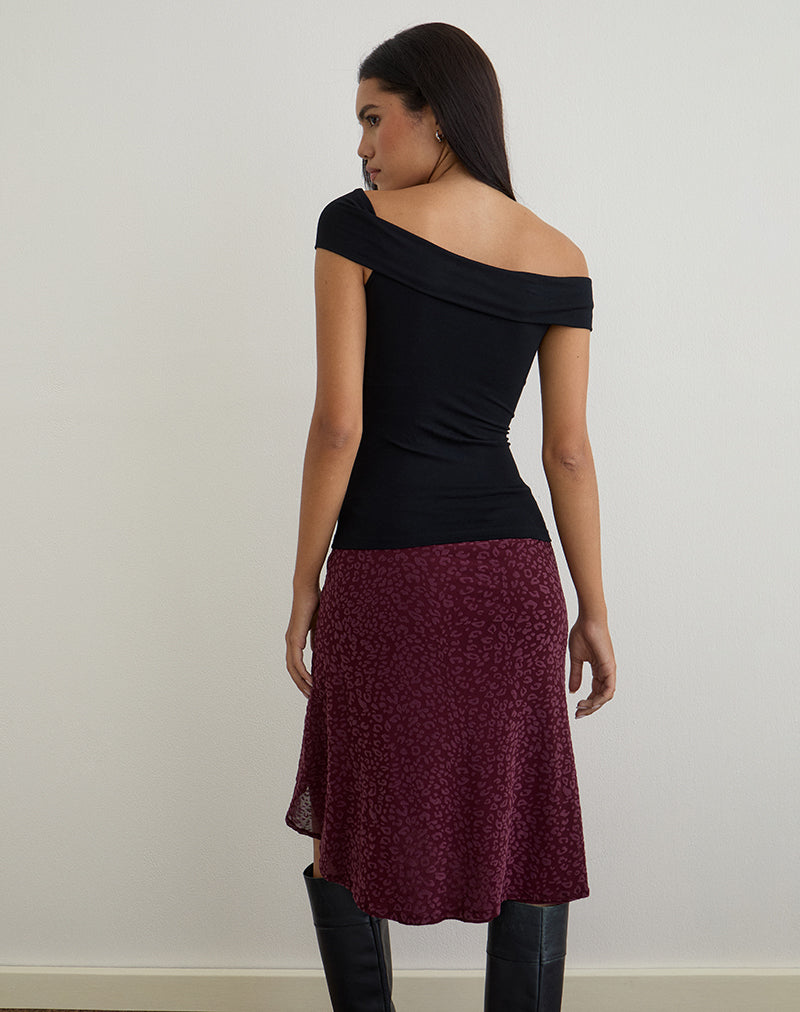 Image of Cuthbe One Shoulder Twist Top in Black