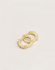 Image of Cubic Zirconia Gold Plated Hinged Huggies Hoop Earrings