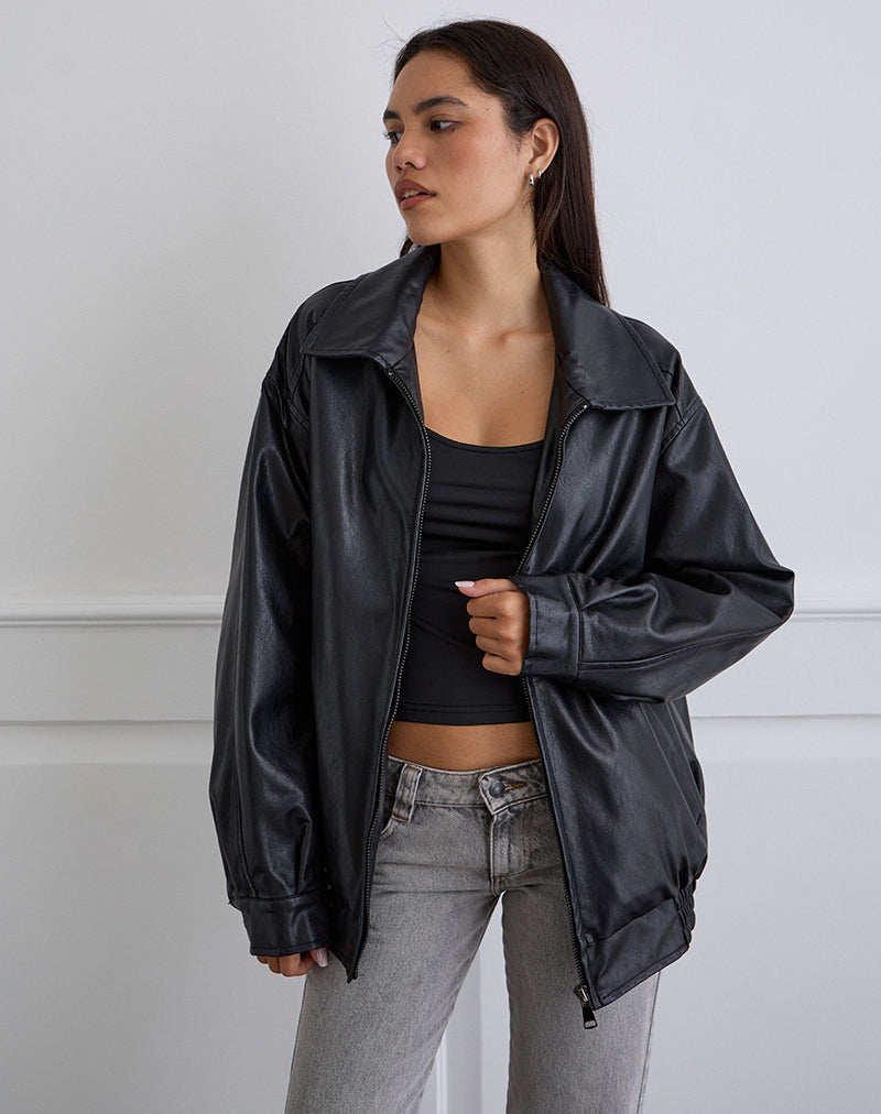Image of Cavita Jacket in PU Black