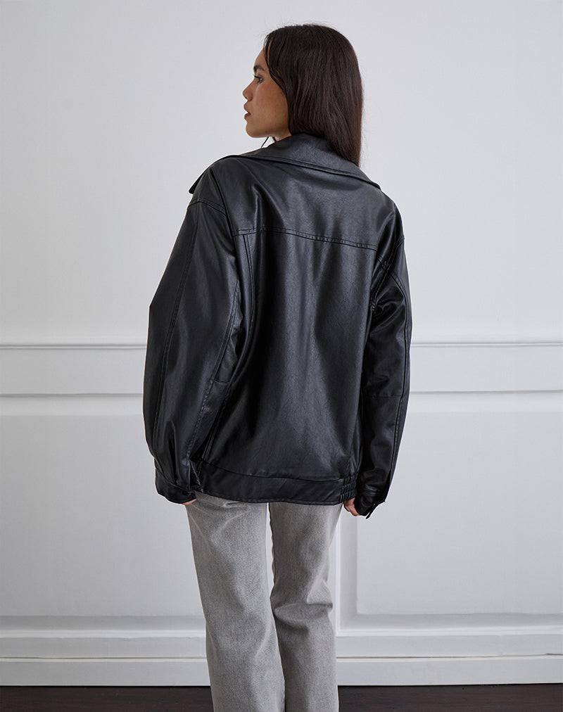 Image of Cavita Jacket in PU Black