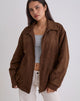 Image of Cavita Jacket in Faux Suede Brown