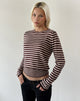Image of Daima Top in Knit Mini Stripe Brown