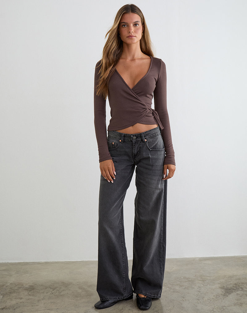 Dakyung Long Sleeve Top in Thick Rib Coffee Quartz