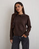 Image of Dalina Knit Jumper in Check Brown