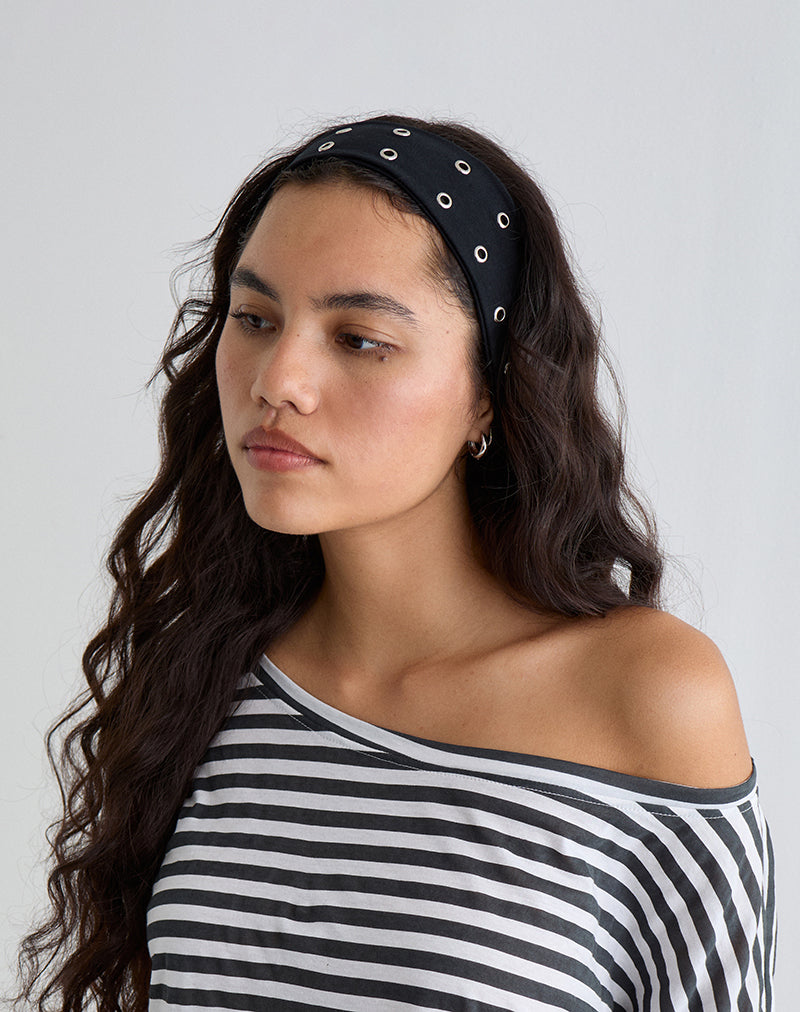 Image of Eyelet Headband in Black