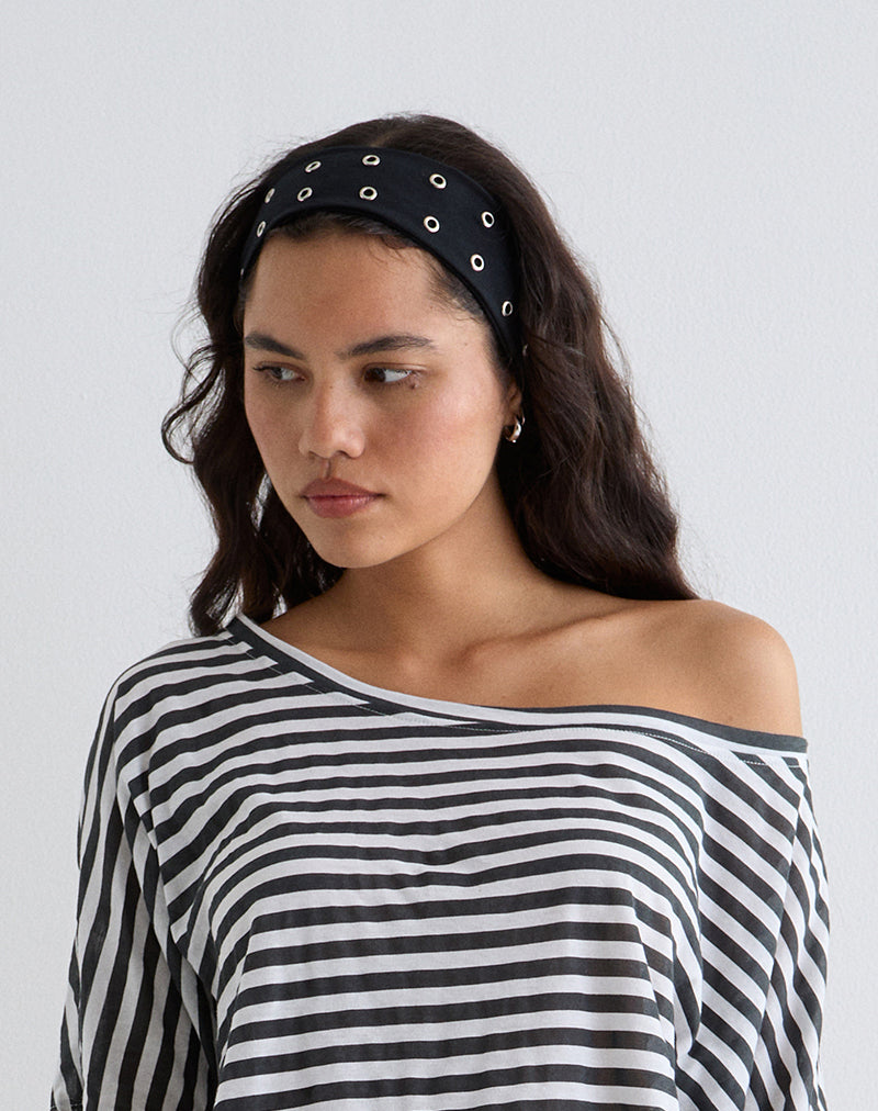 Image of Eyelet Headband in Black