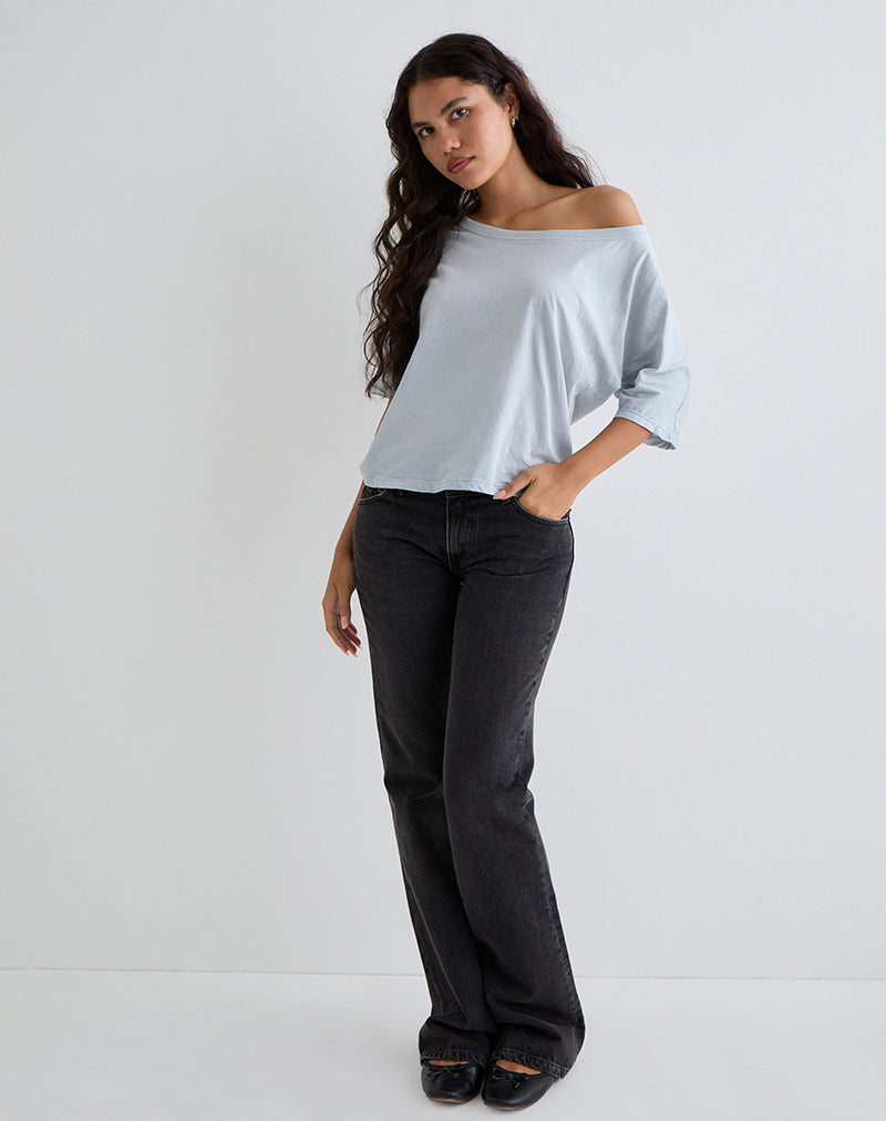 Image of Daman Off-The-Shoulder Basic Top in Light Steel