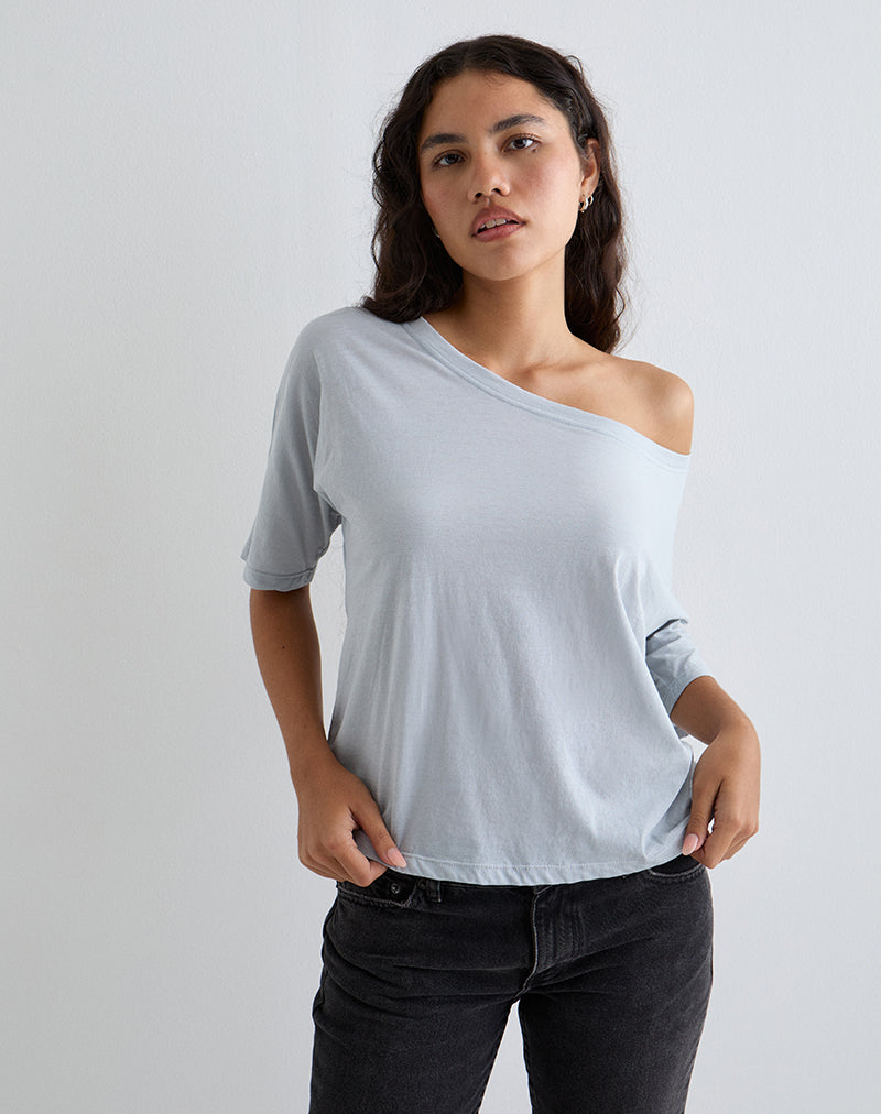 Image of Daman Off-The-Shoulder Basic Top in Light Steel