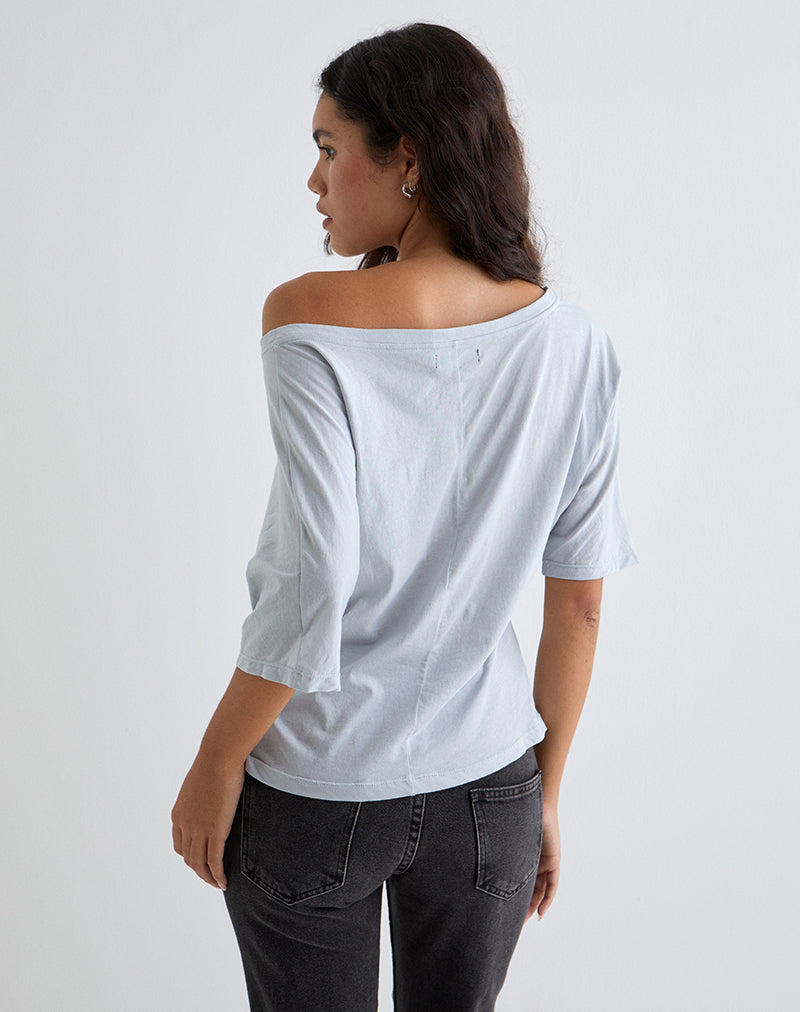 Image of Daman Off-The-Shoulder Basic Top in Light Steel