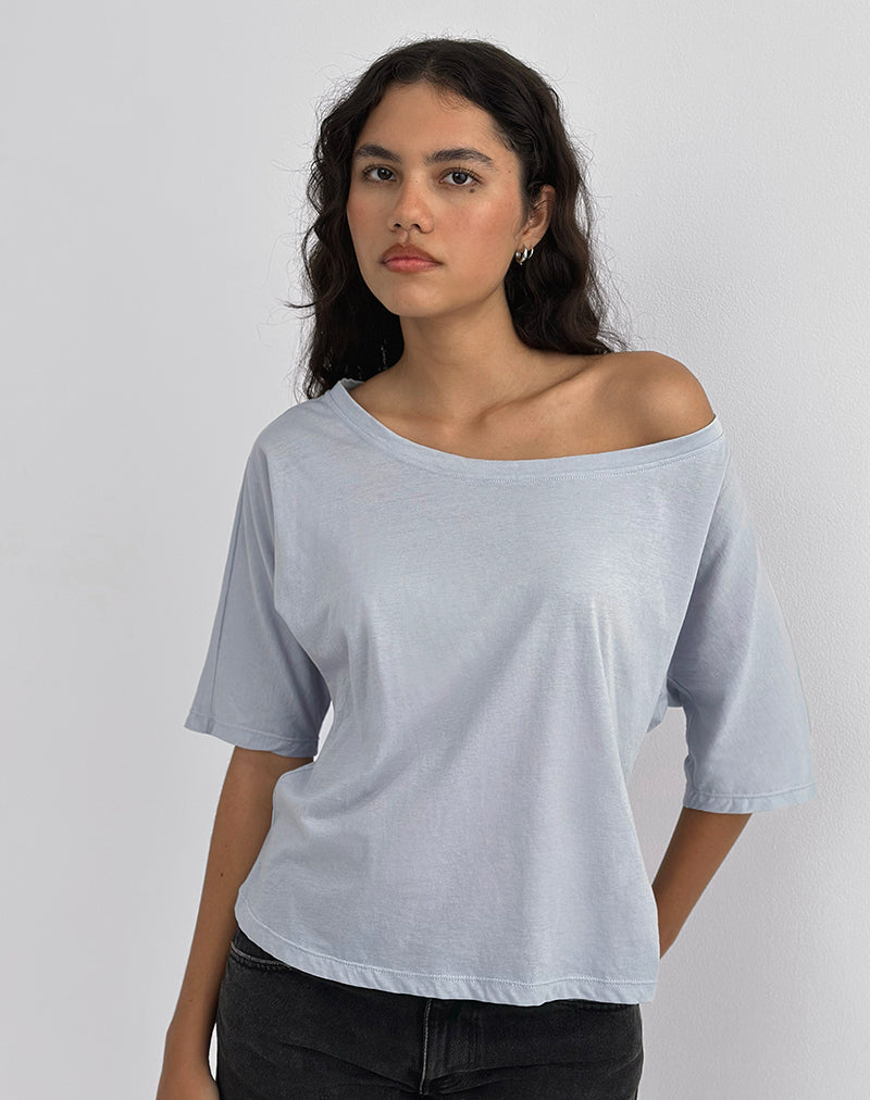 Image of Daman Off-The-Shoulder Basic Top in Light Steel