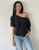 Image of Daman Off-The-Shoulder Basic Top in Black