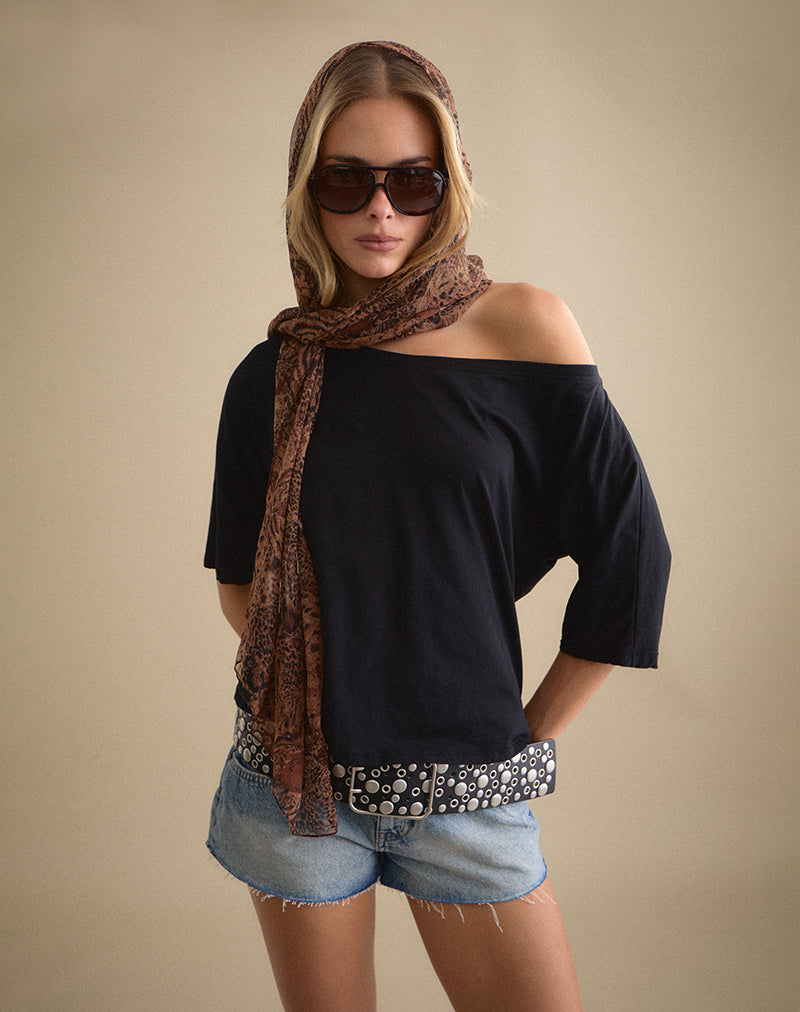Black Off The Shoulder Top | Daman – motelrocks.com
