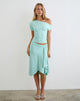 Image of Esmeray Midi Skirt in Rayon Jersey Aqua