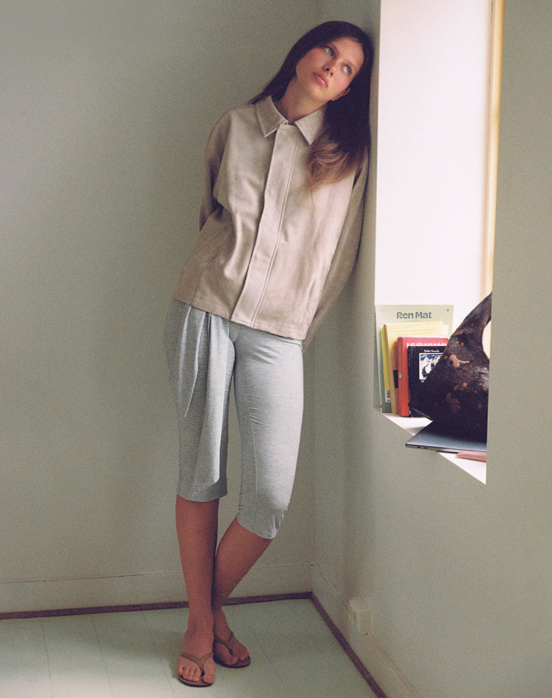 Image of Effy Tie Side Capri in Cupro Grey Marl