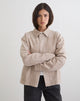 Image of Dante Boxy Jacket in Faux Suede Tan