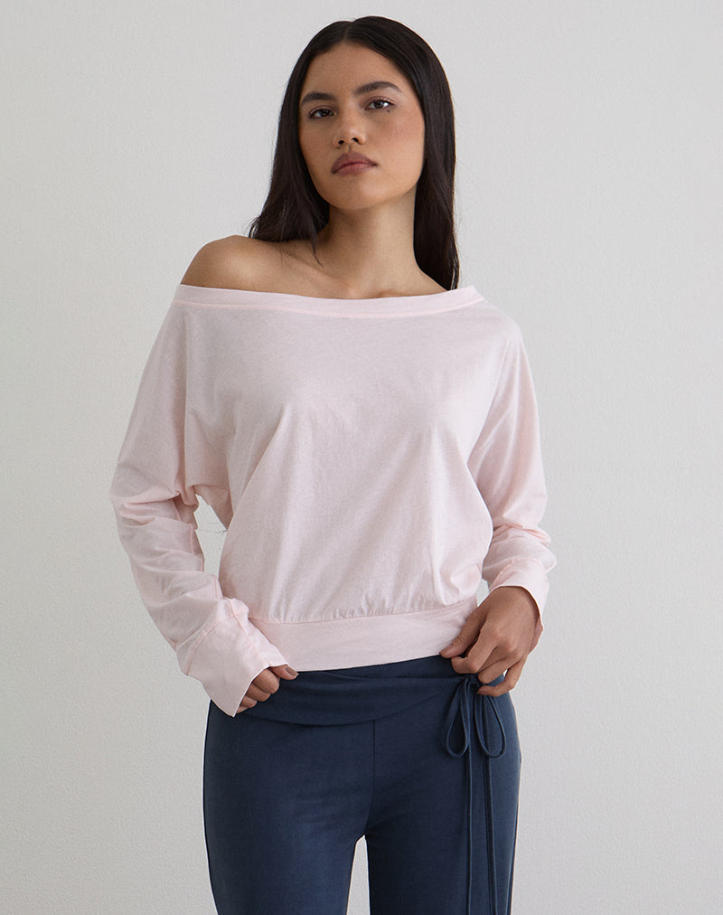 Daral Long Sleeve Top in Jersey Light Pink