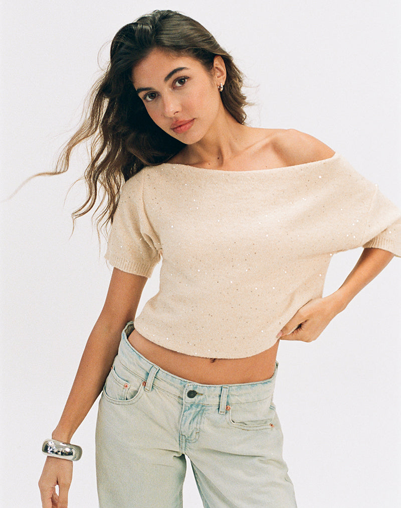 Image of Darusa Top in Dispersed Sequin Gold