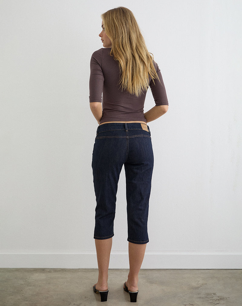 Image of Denim Capri Jean in Indigo