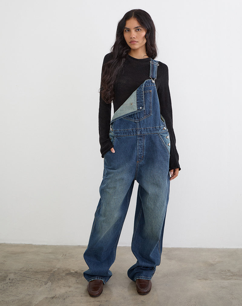 Denim Dungaree in Mid Blue Tint