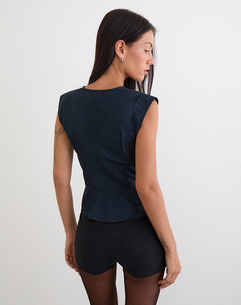 Image of Devlon Blouse in Dark Navy