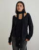 Image of Dikara Jumper with Scarf in Knit Black
