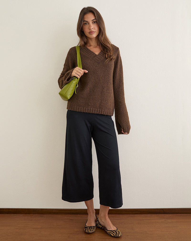 Image of Dinesa Jumper in Knit Chocolate Brown