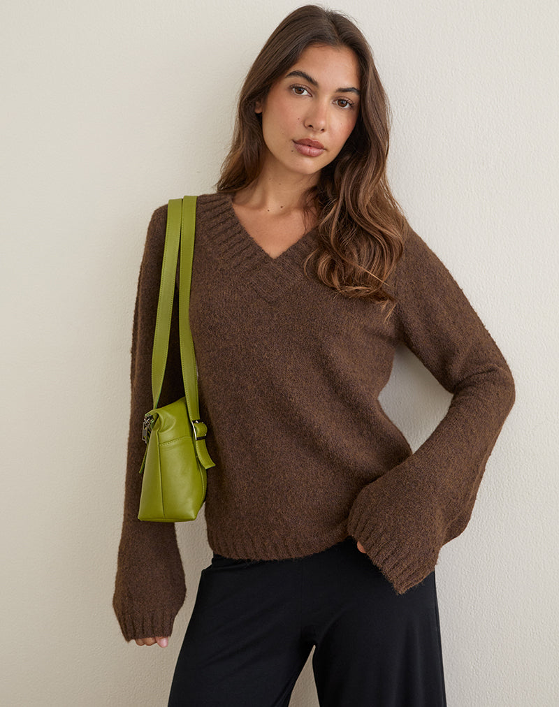 Image of Dinesa Jumper in Knit Chocolate Brown