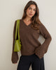 Image of Dinesa Jumper in Knit Chocolate Brown