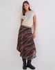 Image of Diona Midi Skirt in Chiffon 70's Shadow Stripe