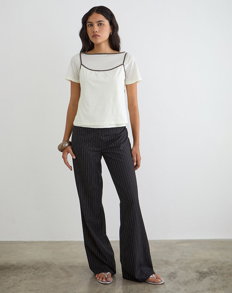 Image of Dolman Tee in Vanilla Ice with Walnut Binding