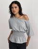 Image of Domani Off the Shoulder Top in Grey Marl
