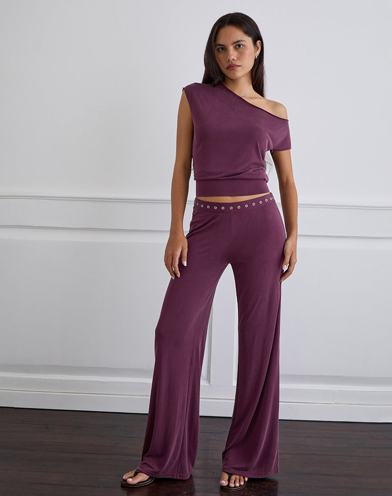 Image of Elysian Asymmetric Top in Cupro Plum