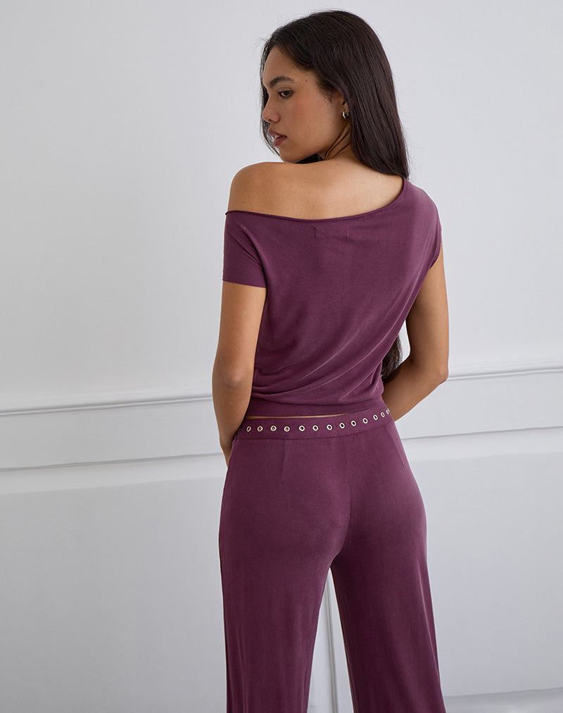Image of Elysian Asymmetric Top in Cupro Plum