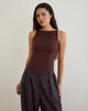 Image of Dudley Vest Top in Jersey Bitter Chocolate
