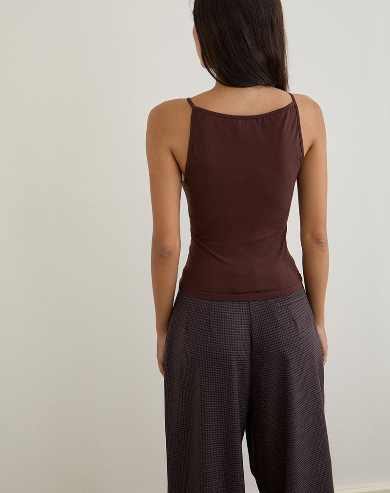 Image of Dudley Vest Top in Jersey Bitter Chocolate