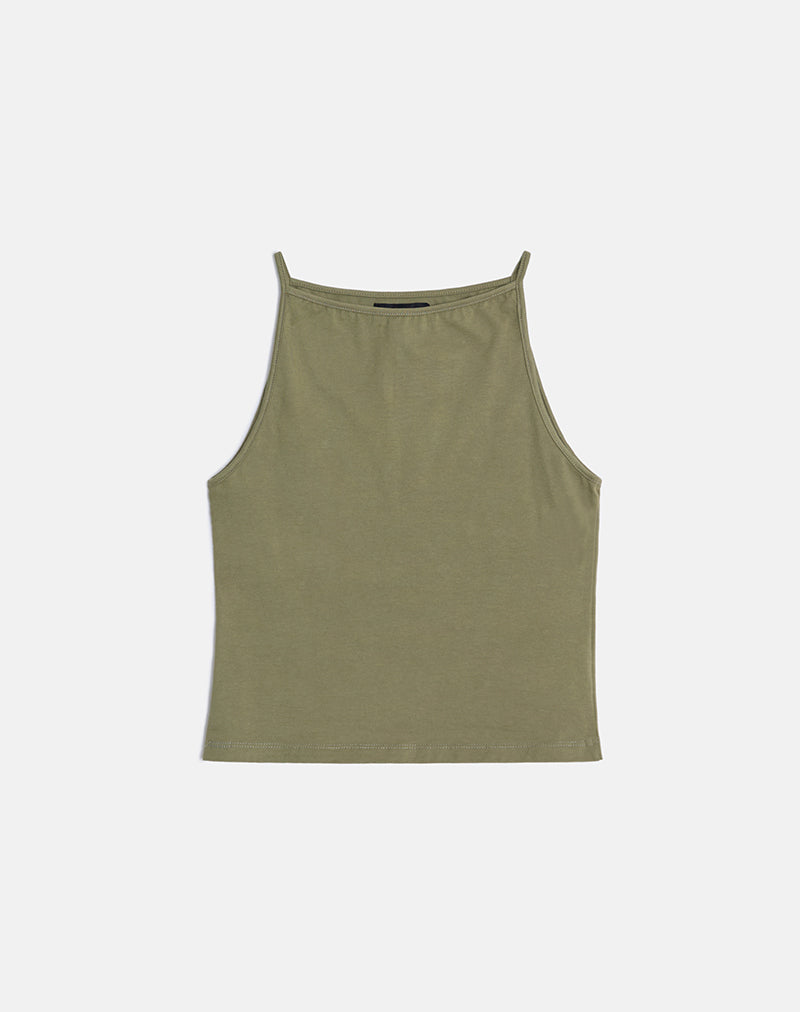 Image of Dudley Vest Top in Jersey Khaki