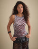 Image of Dudley Vest Top in Printed Mesh Wild Animal Brown
