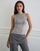 Image of Dudley Vest Top in Sequin Knit Dark Silver