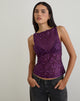 Image Dudley Vest Top in Sequin Knit Plum Wine