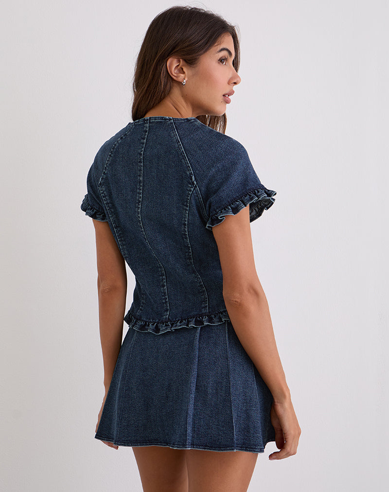 Image of Dunya Top in Chambray Vintage Blue