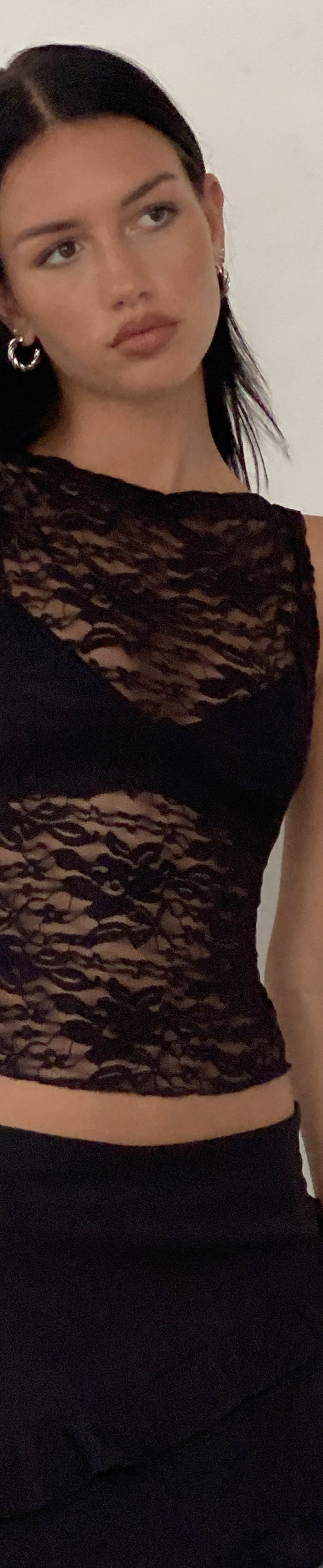 Image of Dwira Lace Vest Top in Black