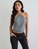 Image of Dyilla Arrow Neck Top in Grey