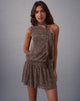 Image of Dyle Mini Dress in Abstract Polka Flock Brown