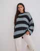 Image of Daren Jumper in Grey and Charcoal Stripes