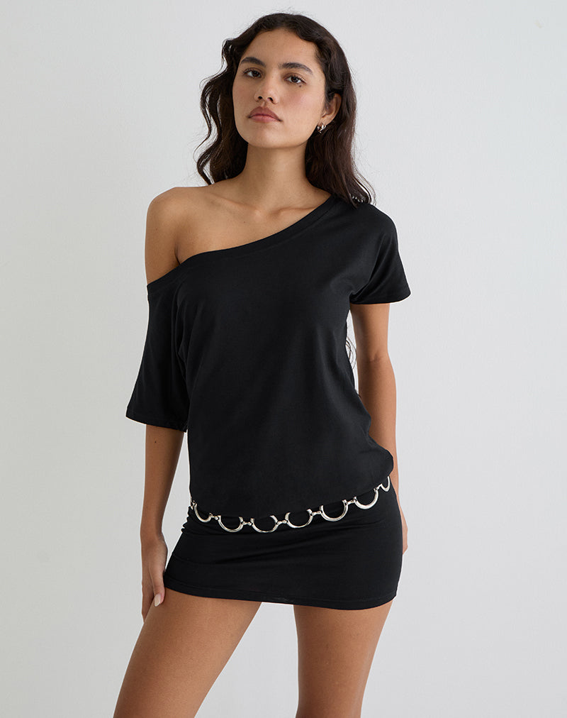 Image of Edwina Off The Shoulder Mini Dress in Black