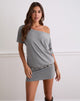 Image of Edwina Off The Shoulder Mini Dress in Grey