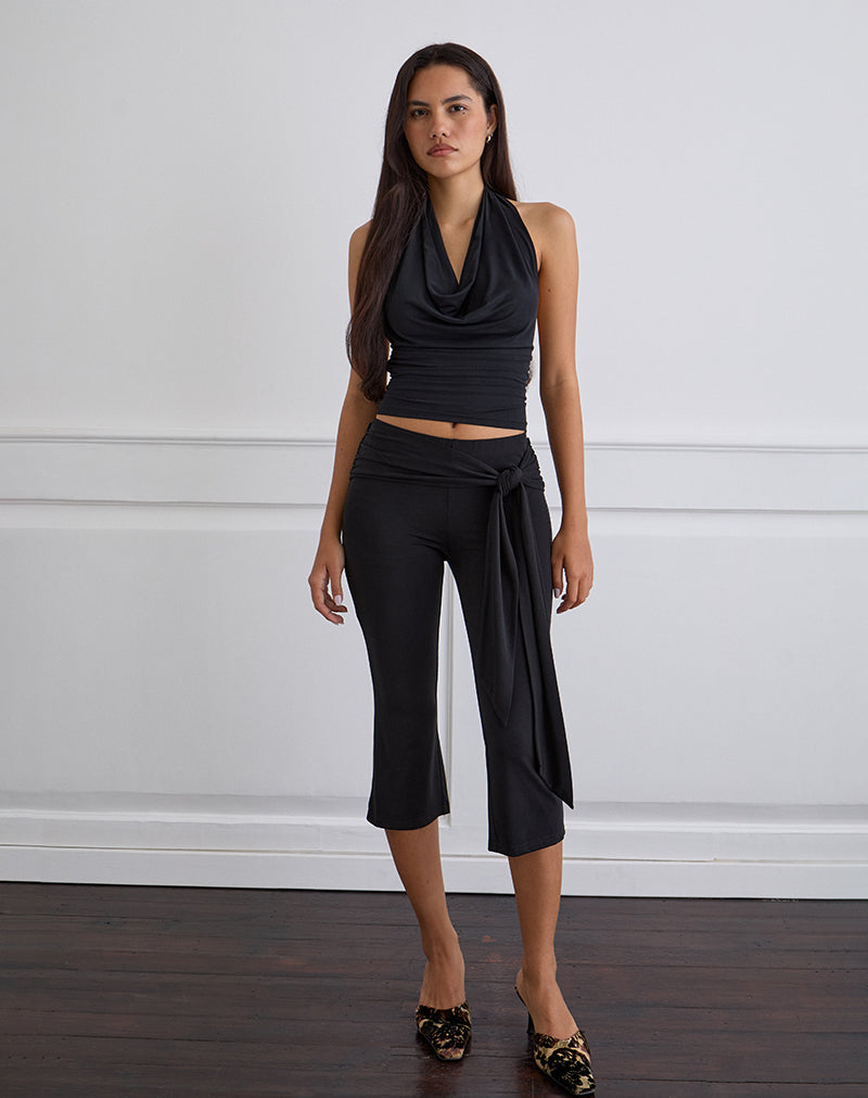 Effy Tie Side Cupro Capri in Black