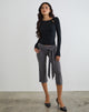 Image of Effy Tie Side Cupro Capri in Dark Grey